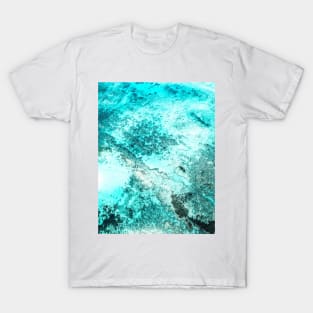 modern abstract aqua blue texture  teal turquoise T-Shirt